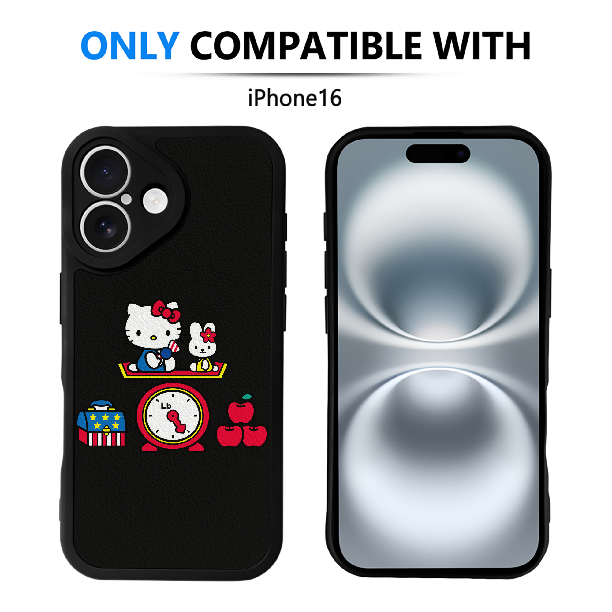 （画像用） Hello Kitty ハローキティ 【iPhone 16シリーズ対応】シリコンスマホケース（レザー調） 材質：シリコン